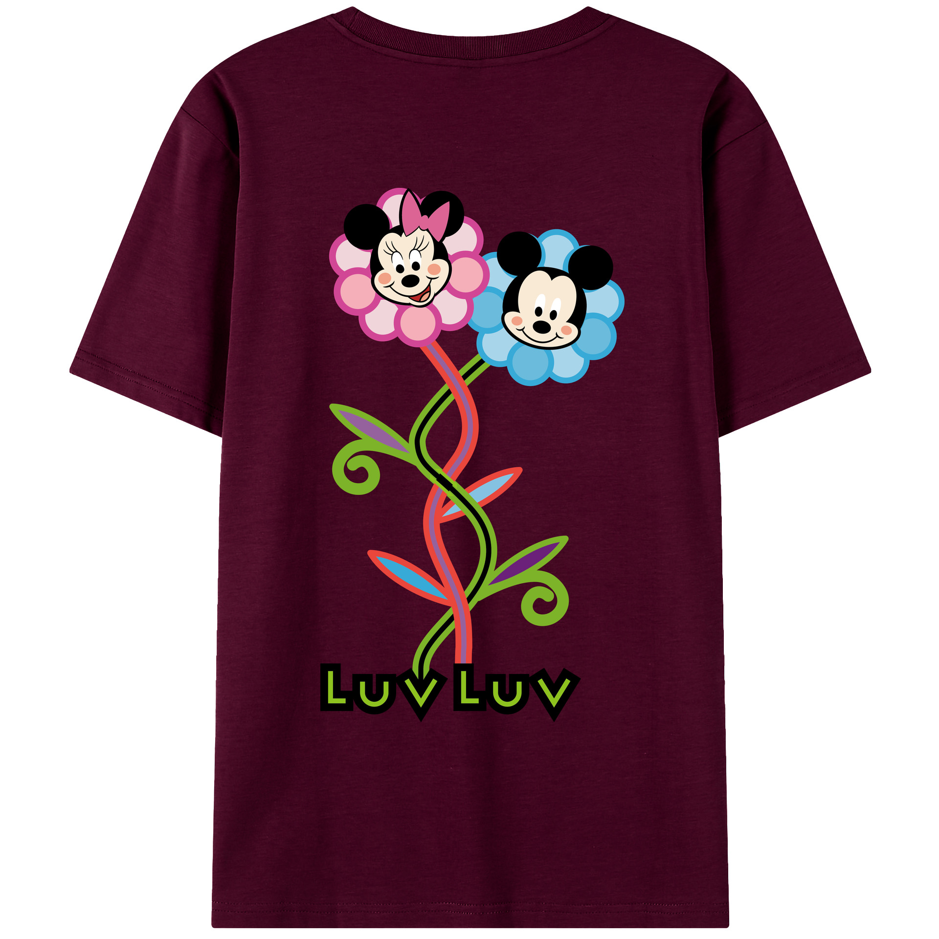（画像用） ミッキーマウス Mickey Mouse レディース半袖Tシャツ(バックプリント)